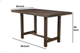 Alpine Furniture Emery Pub Table, 64 x 38 x 36, Brown